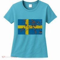 Sweden Stone Flag Womens T-Shirt