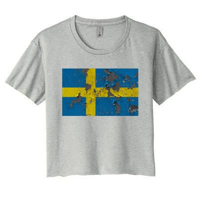 Sweden Stone Flag Women's Crop Top Tee