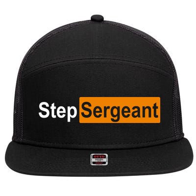 Step Sergeant Funny Military 7 Panel Mesh Trucker Snapback Hat