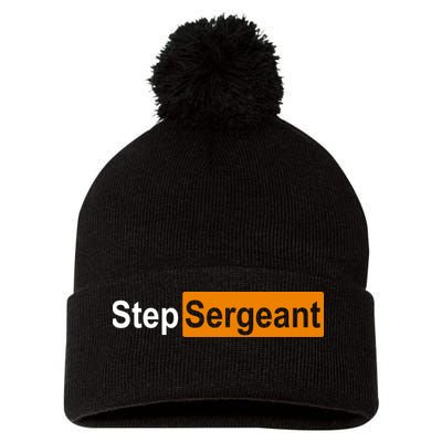 Step Sergeant Funny Military Pom Pom 12in Knit Beanie