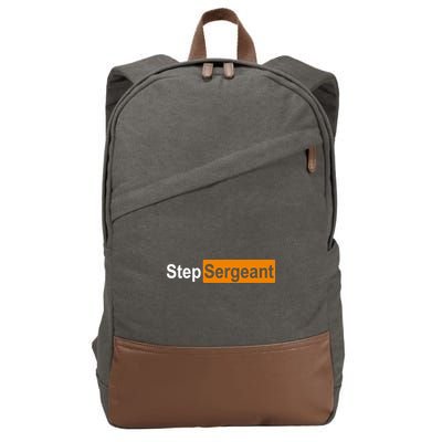 Step Sergeant Funny Military Cotton Canvas Backpack