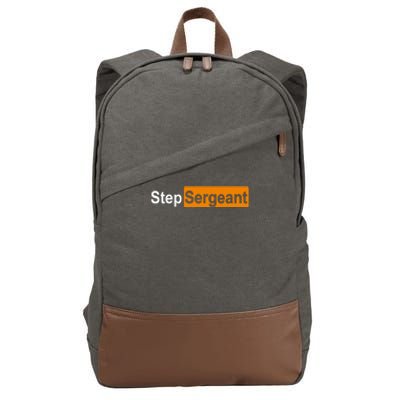 Step Sergeant Funny Military Cotton Canvas Backpack