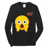 Scared Screaming Face Flat Long Sleeve Shirt