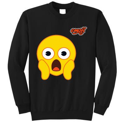 Scared Screaming Face Flat Sweatshirt