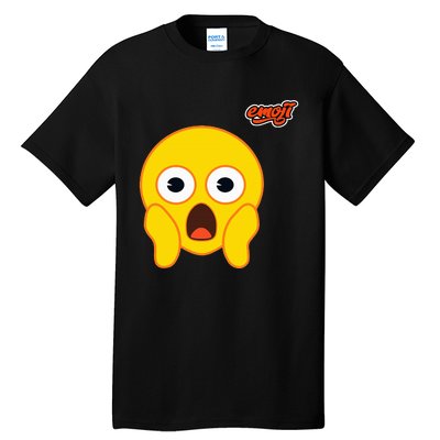 Scared Screaming Face Flat Tall T-Shirt