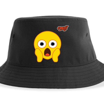 Scared Screaming Face Flat Sustainable Bucket Hat