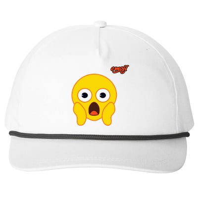 Scared Screaming Face Flat Snapback Five-Panel Rope Hat