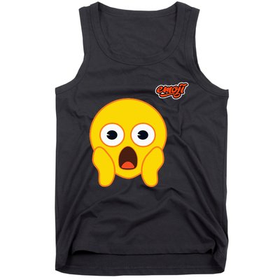 Scared Screaming Face Flat Tank Top