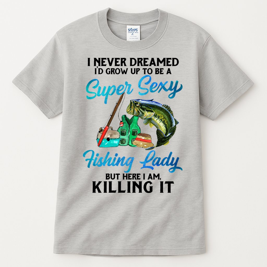 Super Sexy Fishing Lady Fish Lover Tall T-Shirt