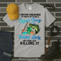 Super Sexy Fishing Lady Fish Lover Tall T-Shirt