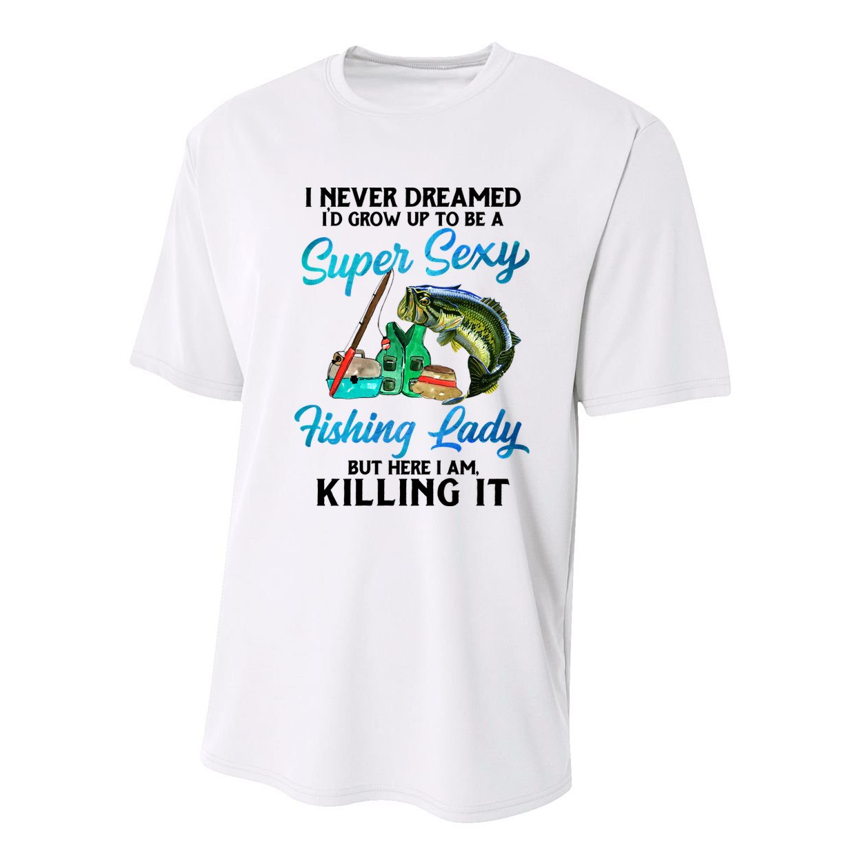 Super Sexy Fishing Lady Fish Lover Youth Performance Sprint T-Shirt