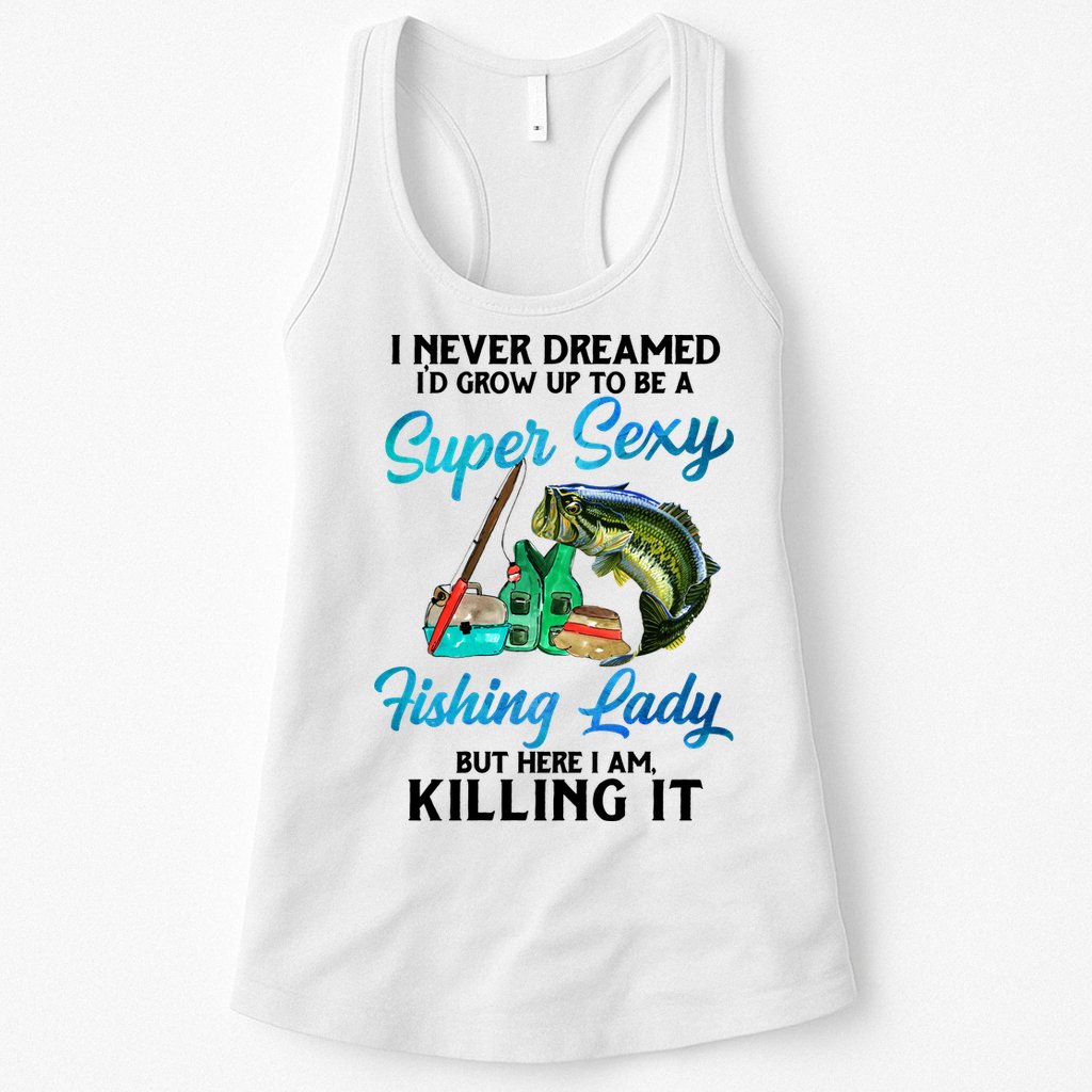 Super Sexy Fishing Lady Fish Lover Womens Tank Top