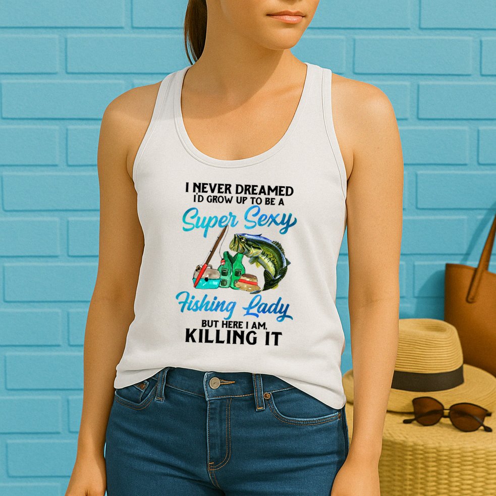 Super Sexy Fishing Lady Fish Lover Womens Tank Top