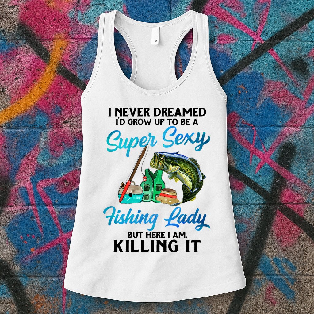 Super Sexy Fishing Lady Fish Lover Womens Tank Top