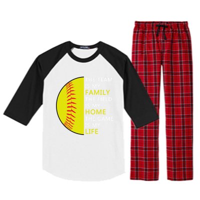 Softball Senior Funny Gift Softball Coach Funny Gift Raglan Sleeve Pajama Set