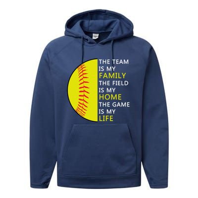 Softball Senior Funny Gift Softball Coach Funny Gift Performance Fleece Hoodie