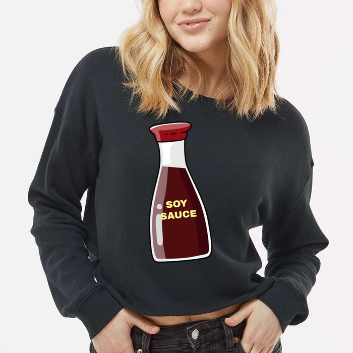 Soy Sauce For Sushi Design Sushi Lover Gift Cropped Pullover Crew