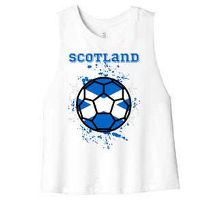 Soccer Scotland Funny Women's Racerback Cropped Tank