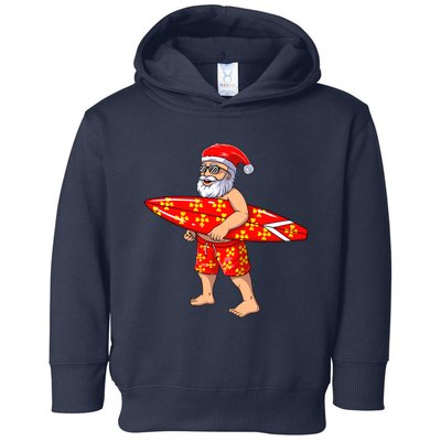 Surfing Santa For Hawaiian Surf Christmas Toddler Hoodie