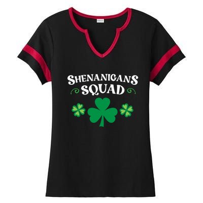 Shenanigans Squad Family Matching St Patricks Day Groups Gift Ladies Halftime Notch Neck Tee