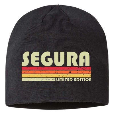 Segura Surname Funny Retro Vintage 80s 90s Birthday Reunion Sustainable Beanie