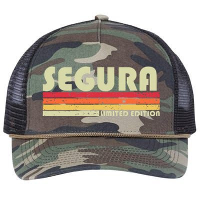 Segura Surname Funny Retro Vintage 80s 90s Birthday Reunion Retro Rope Trucker Hat Cap