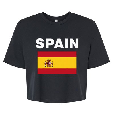 Spain Spanish Flag Heritage Bella+Canvas Jersey Crop Tee