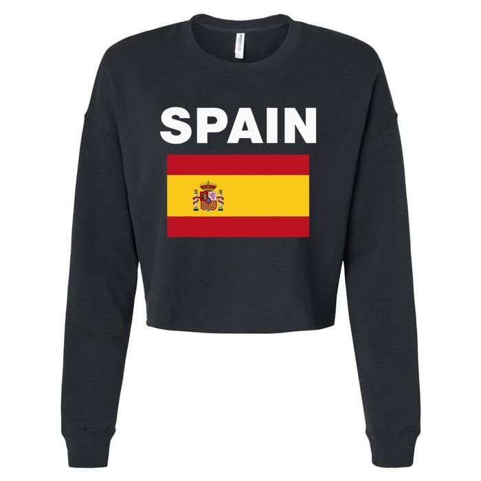 Spain Spanish Flag Heritage Cropped Pullover Crew