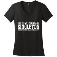 Singleton Surname Funny Team Family Last Name Singleton Women's V-Neck T-Shirt