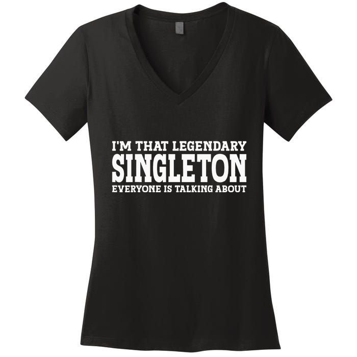 Singleton Surname Funny Team Family Last Name Singleton Women's V-Neck T-Shirt