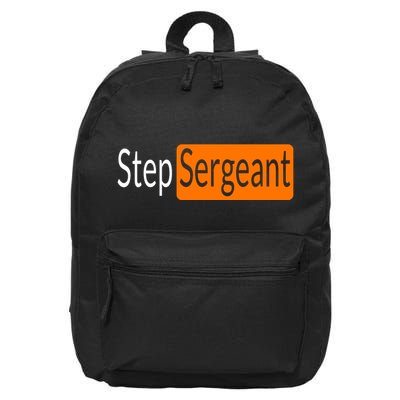 Step Sergeant Funny Military Gifts For Him And Her 16 in Basic Backpack