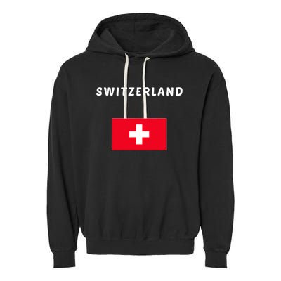 Switzerland Swiss Flag Garment-Dyed Fleece Hoodie