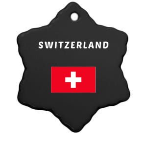 Switzerland Swiss Flag Ceramic Star Ornament