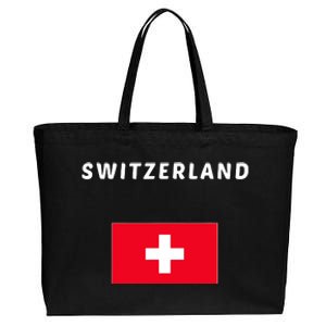 Switzerland Swiss Flag Cotton Canvas Jumbo Tote