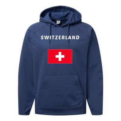 Switzerland Swiss Flag Performance Fleece Hoodie