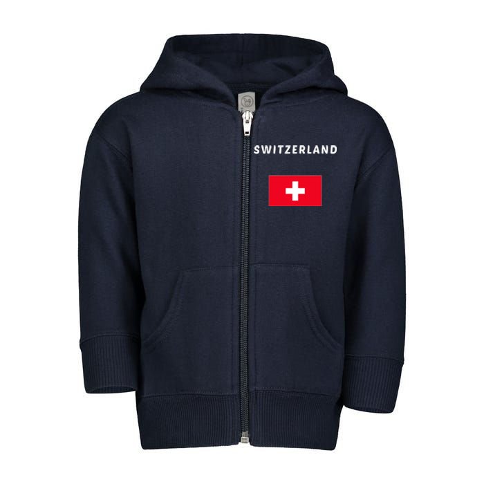 Switzerland Swiss Flag Toddler Zip Fleece Hoodie