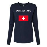 Switzerland Swiss Flag Womens Cotton Relaxed Long Sleeve T-Shirt