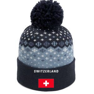 Switzerland Swiss Flag The Baniff Cuffed Pom Beanie