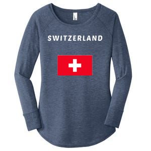 Switzerland Swiss Flag Women's Perfect Tri Tunic Long Sleeve Shirt