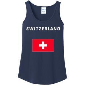 Switzerland Swiss Flag Ladies Essential Tank