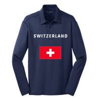 Switzerland Swiss Flag Silk Touch Performance Long Sleeve Polo