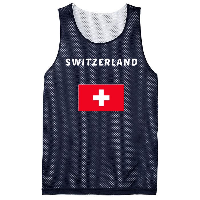 Switzerland Swiss Flag Mesh Reversible Basketball Jersey Tank