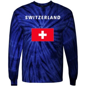 Switzerland Swiss Flag Tie-Dye Long Sleeve Shirt