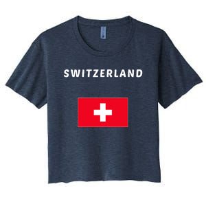 Switzerland Swiss Flag Women's Crop Top Tee