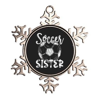 Soccer Sister  Family Matching Team Player Soccer Ball Metallic Star Ornament