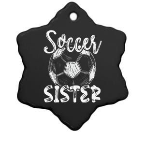 Soccer Sister  Family Matching Team Player Soccer Ball Ceramic Star Ornament