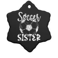 Soccer Sister  Family Matching Team Player Soccer Ball Ceramic Star Ornament