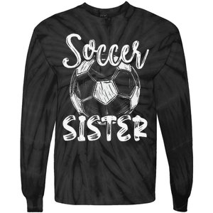 Soccer Sister  Family Matching Team Player Soccer Ball Tie-Dye Long Sleeve Shirt