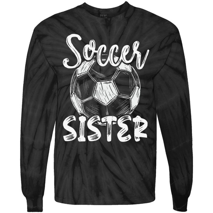 Soccer Sister  Family Matching Team Player Soccer Ball Tie-Dye Long Sleeve Shirt