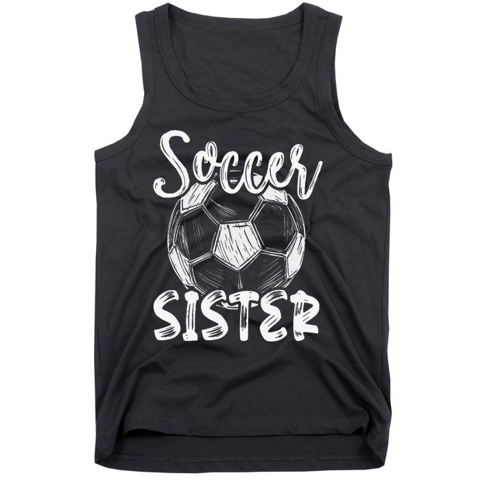 Soccer Sister  Family Matching Team Player Soccer Ball Tank Top